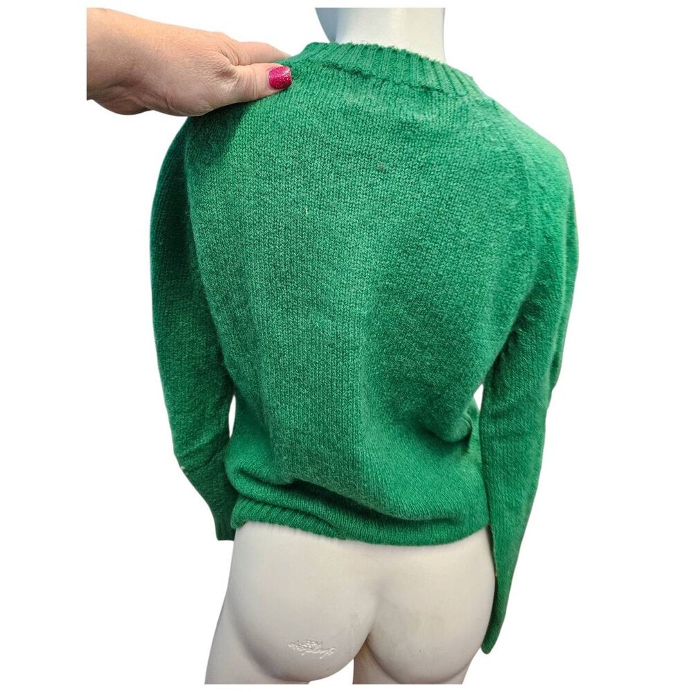 Red Door Ski Shop Green Sweater Womens Medium 38 Vintage 80's Wool Blend - Picture 4 of 8